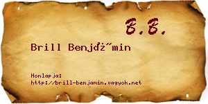 Brill Benjámin névjegykártya