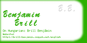 benjamin brill business card