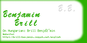 benjamin brill business card